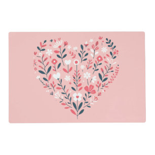 Valentine's Floral heart Placemat