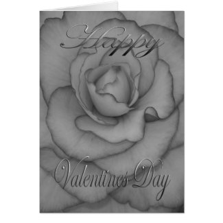 Valentines Flower black and white Card