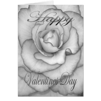 Valentines Flower white and black Card