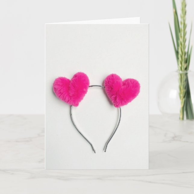 Valentines Fluffy Hearts Card (Front)