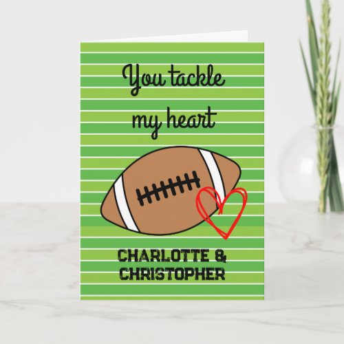 Valentines Football  Card