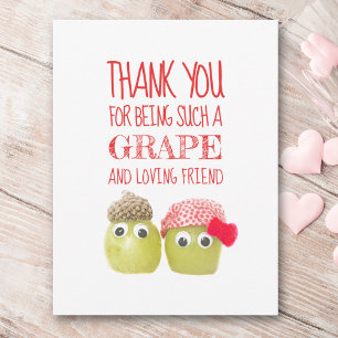Valentine's for Vegan - Cute Grape Friend Postcard