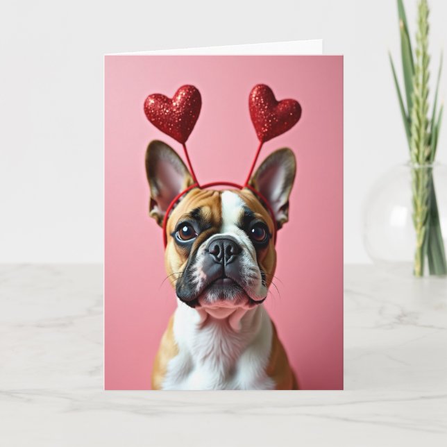 Valentines French Bulldog Card (Front)