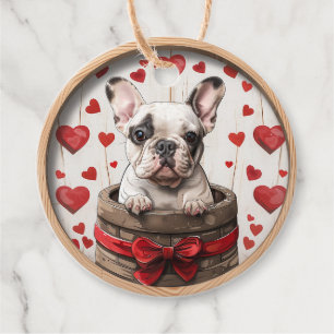 Valentines French Bulldog Favor Tags