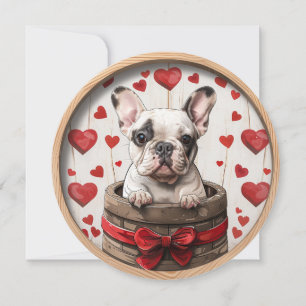 Valentines French Bulldog Holiday Card