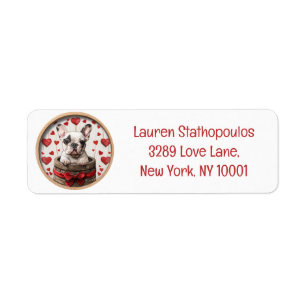 Valentines French Bulldog Label