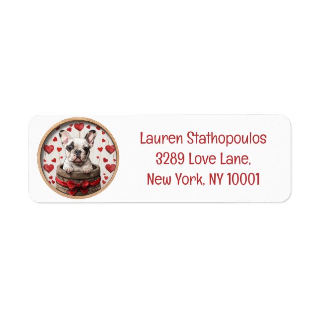 Valentines French Bulldog Label (Front)