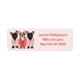 Valentines French Bulldog Label