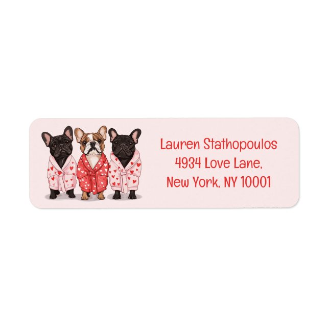 Valentines French Bulldog Label (Front)
