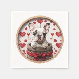 Valentines French Bulldog Napkins