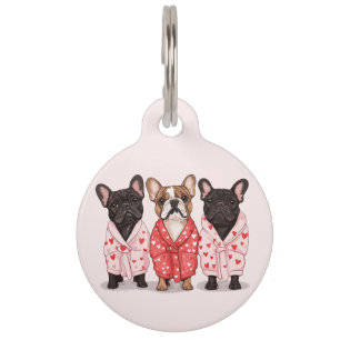 Valentines French Bulldog Pet ID Tag