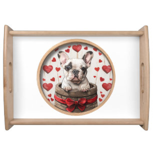 Valentines French Bulldog Serving Tray