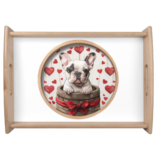 Valentines French Bulldog Serving Tray (Front)
