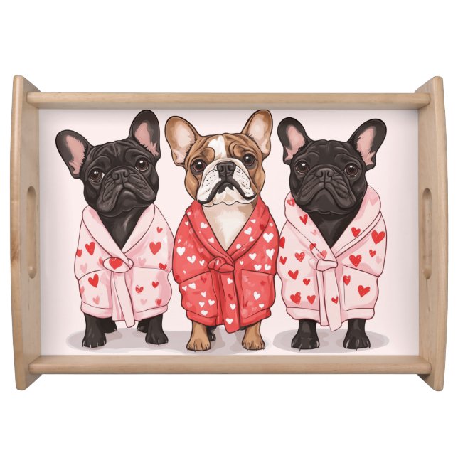Valentines French Bulldog Serving Tray (Front)