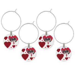 Valentine's French Bulldogs wine charms
