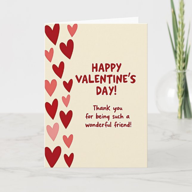 Valentines Friend Thank You Card (Front)