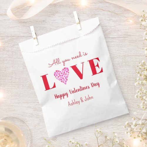 Valentines Galentines Red Love Heart Cute Favor Bag
