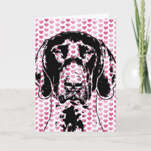 Valentines German Shorthair Pointer Dog Silhouette Holiday Card
