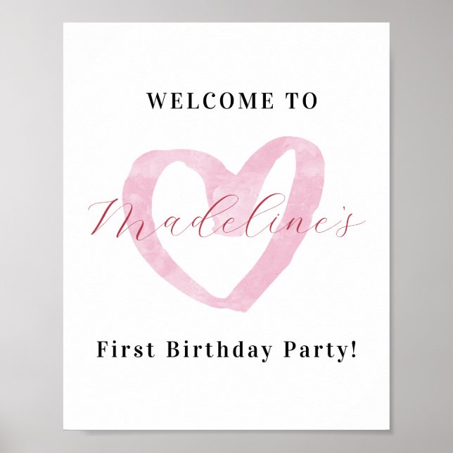 Valentines Gift Birthday Welcome Sign Poster (Front)
