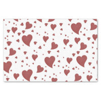 Valentines gift tissue paper wrapping hearts