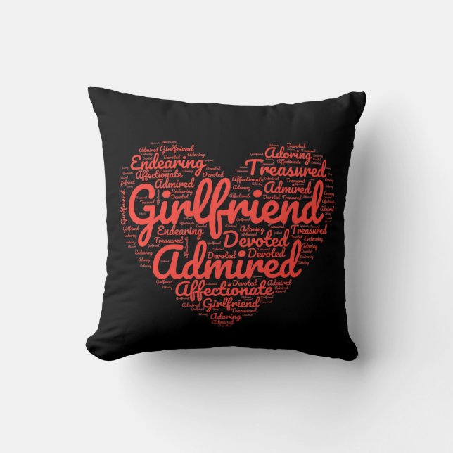 Valentines Girlfriend gift For Her  Throw Pillow (Front)