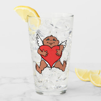 Valentine's Glasses Personalized Cupid Art Glass