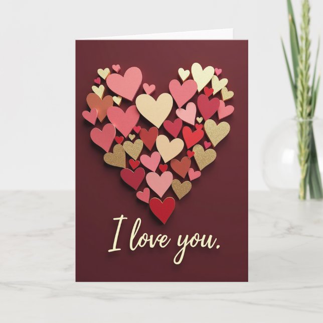 Valentines Glitter Heart Card (Front)