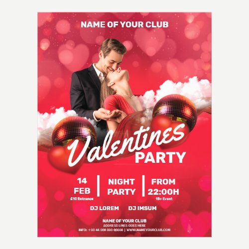 Valentines Globes Couple Party Flyer