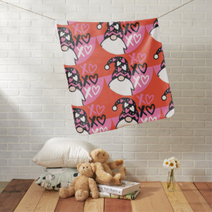 Valentine's Gnome  Baby Blanket