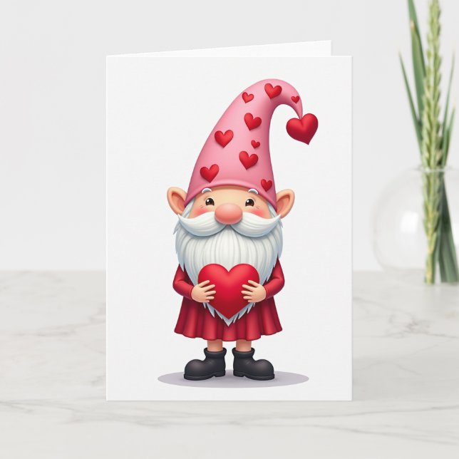 Valentines Gnome Heart Card (Front)