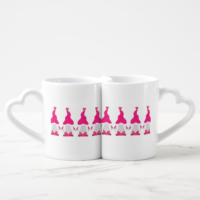 valentines gnomes coffee mug set (Front Nesting)