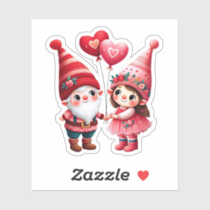 Valentine's Gnomes Couple Sticker