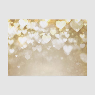 Valentine's Gold Bokeh Hearts Tissue Paper