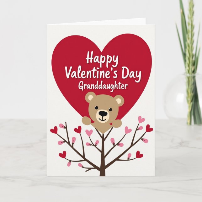 Valentines Granddaughter Heart Card (Front)