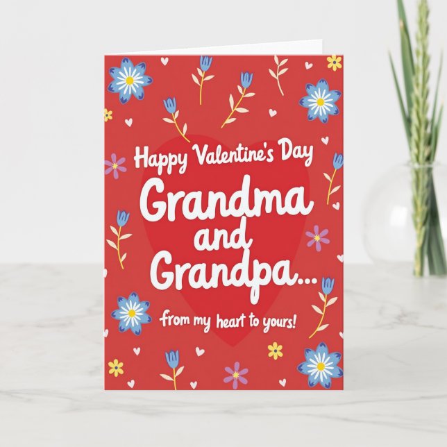 Valentines Grandma And Grandpa Card (Front)
