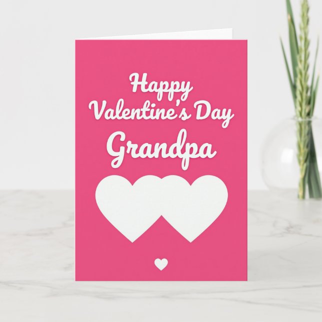 Valentines Grandpa Raised Heart Card (Front)