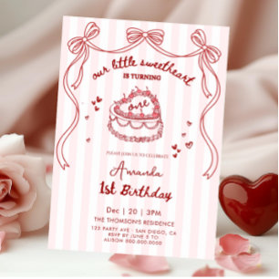 Valentines Hand Drawn Birthday Invitation