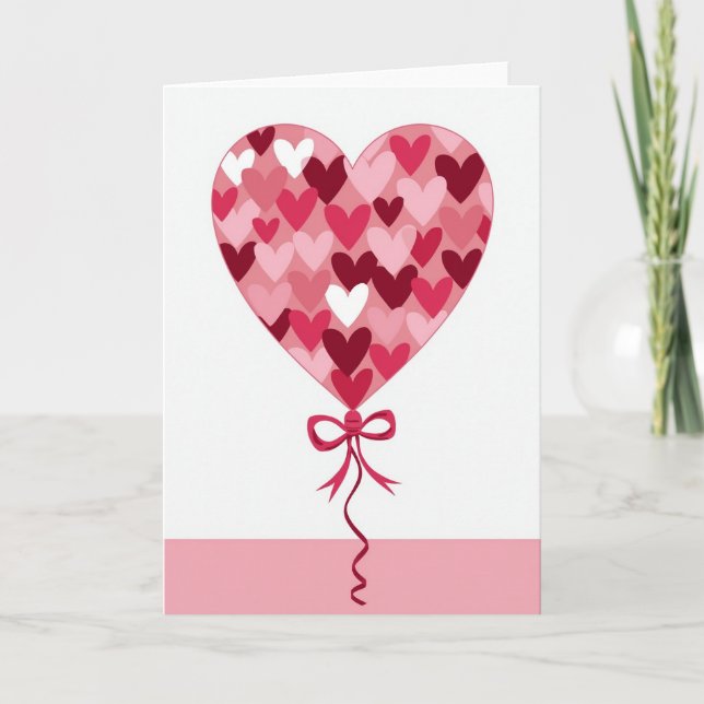Valentines Heart Balloon Card (Front)