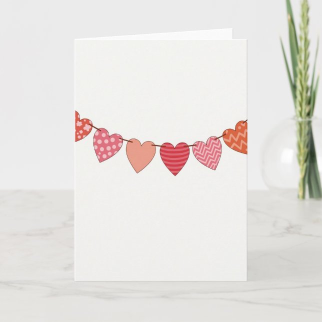 Valentines Heart Banner Card (Front)