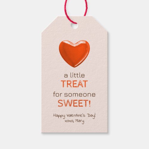 Valentines heart candy little sweet treat gift tags