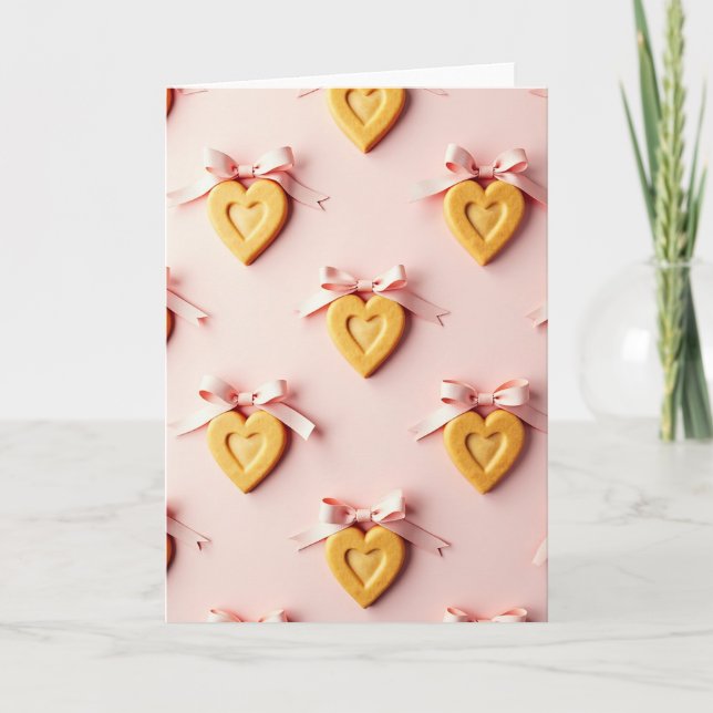 Valentines Heart Cookie Card (Front)