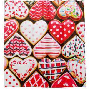 Valentine's Heart Cookies: Homemade Love. Shower Curtain