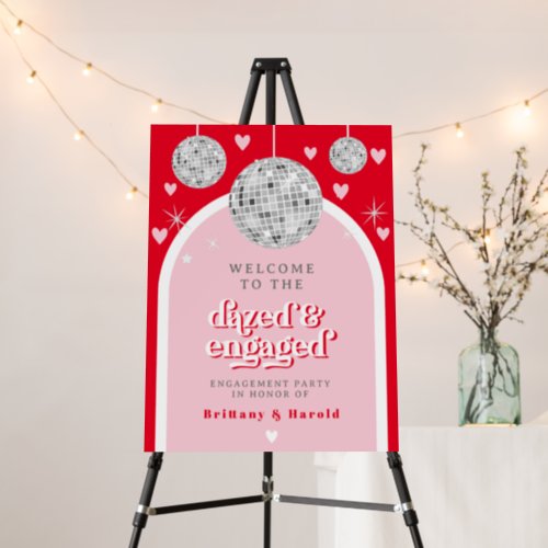 Valentines Heart Disco Bridal Shower Welcome Sign