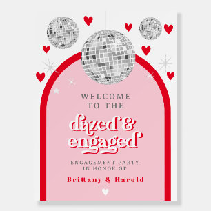 Valentines Heart Disco Bridal Shower Welcome Sign