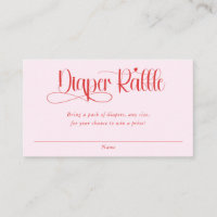 Valentines heart girl baby shower diaper raffle
