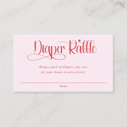 Valentines heart girl baby shower diaper raffle