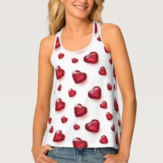 Valentines Heart Jeweled Women's Tank Top