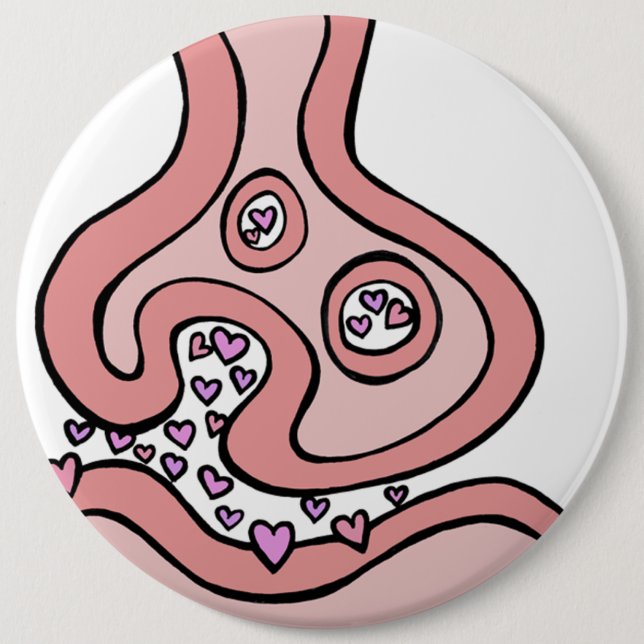 Valentine's Heart Neurotransmitters Button (Front)