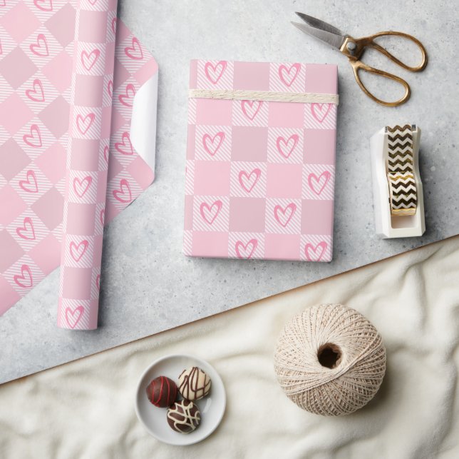 Valentine's Heart Pattern Wrapping Paper Roll (Crafts)