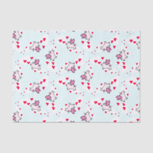 Valentines heart piggy tissue paper